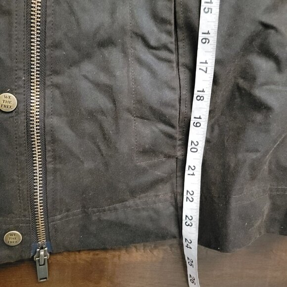 Free People Bib Swing Wax Chore Jacket Womens M Brown Barn Coat Farm Rustic - Picture 9 of 9